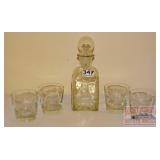'Silver Slicero' Decanter & 4 High Ball Glasses. 'Silver Slicero' Decanter & 4 High Ball Glasses.