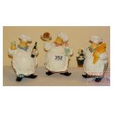 3-7" Chef Figurines.