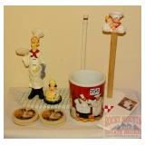 Chef Paper Towel Holder, Utensil Holder, Coasters