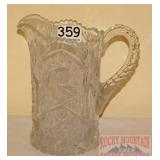 Vintage 7.5' Pressed Glass Pitcher. Vintage 7.5' Pressed Glass Pitcher.