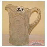 Vintage 7.5" Pressed Glass Pitcher.