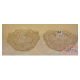 2 Vintage Pressed Glass Serving Bowls.