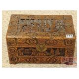 Oriental Carved Camphor Wood Trunk.