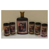 Jim Beam 'Aristide Brunt' Decanter & 5 Tumblers. Jim Beam 'Aristide Brunt' Decanter & 5 Tumblers.