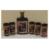 Jim Beam "Aristide Brunt" Decanter & 5 Tumblers.