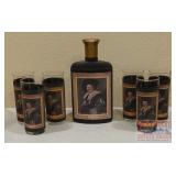 Jim Beam 'Laughing Cavalier' Decanter & 6 Jim Beam 'Laughing Cavalier' Decanter & 6
