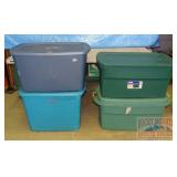 4 Asst. Large Storage Tubs W/ Lids.