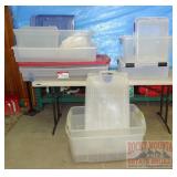 Asst. Clear Plastic Storage Crates & Containers.