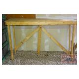 Plywood Work Table, Broken Leg. Plywood Work Table, Broken Leg.