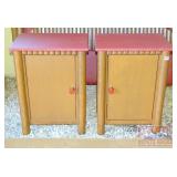 2 Lodge Pole Style One Door Night Stands. 2 Lodge Pole Style One Door Night Stands.