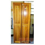 2 Sections, Double Sided Cherry Wood Lockers. 2 Sections, Double Sided Cherry Wood Lockers.