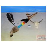 Hand Made Peace Pipe & Steer Head. Hand Made Peace Pipe & Steer Head.