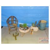 Small Rocker, Planter, Faux Cactus & More. Small Rocker, Planter, Faux Cactus & More.