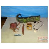 Hat Band, Leather Knife Sheath, Camo Belt & More. Hat Band, Leather Knife Sheath, Camo Belt & More.