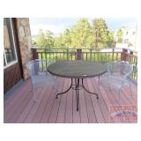 Round Iron Patio Table & 2 Chairs.