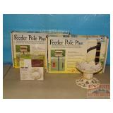 2 Bird Feeder Poles, Rope Lights & Cast Iron Stand 2 Bird Feeder Poles, Rope Lights & Cast Iron Stand