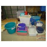 Large Assortement of Plastic Storage Containers. Large Assortement of Plastic Storage Containers.