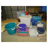 Large Assortement of Plastic Storage Containers.