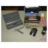 Asst. Camping Items, Cash Box & More.