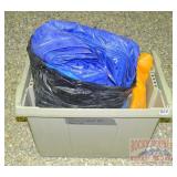 Asst. Blue & Orange Tarps in Plastic Tubs. Asst. Blue & Orange Tarps in Plastic Tubs.
