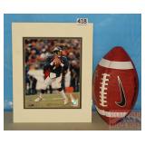 John Elway NFL Photograph & Nike Football. John Elway NFL Photograph & Nike Football.