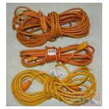 3 Asst. Orange Extension Cords. 3 Asst. Orange Extension Cords.