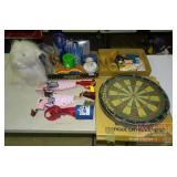 Dart Board, Toy Guns, Stuffed Dog & More.