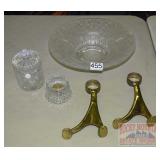 Cambridge Center Bowl, Lead Crystal & Brass. Cambridge Center Bowl, Lead Crystal & Brass.
