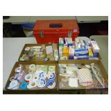 Lots of Asst. First Aid Items & Tool Box.