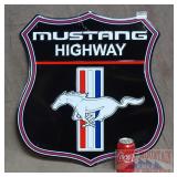 Cool Extra Large Embossed Tin Mustang Sign.