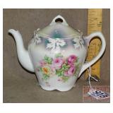 Vintage Bavarian China Hand Painted Tea Pot.