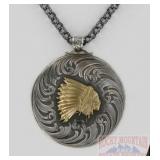 Montana Silversmiths 3' Indian Chief Pendant.