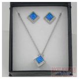 Montana Silversmiths Modern Edge Opal Necklace Set