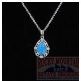 Montana Silversmiths Opal Lace Tear Drop Pendant.