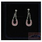 Montana Silversmiths Pink Horseshoe Earrings.