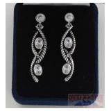 Montana Silversmiths Twisted Rope & CZ Earrings.