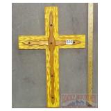 Hand Crafted Carved Wood 24' Cross.