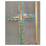 Hand Crafted Carved Wood 24" Cross.