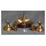 Copper Basket, Candlesticks & More.