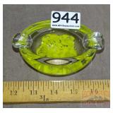 Art Glass Floral Decorated Ash Tray.