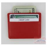 Red Leather Slim RFID Card Carrier.