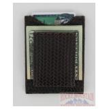 New Basket Weave Leather Money Clip/Card Holder