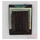 New Leather Crocodile Print Money Clip/Card Holder