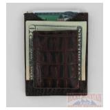 New Leather Crocodile Print Money Clip/Card Holder