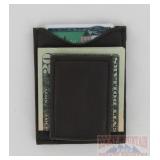 New Brown Leather Money Clip W/ Outside ID Window