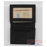 New Black Leather Bi-Fold RFID Card Holder.