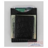 New Leather Crocodile Print Money Clip/Card Holder