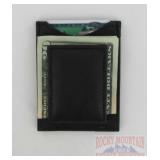 New Black Leather Money Clip W/ Outside ID Window