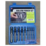 New 9 Piece Hollow Punch Set in Case.