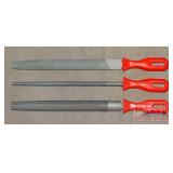3 Piece 8' File Set W/ Red Plastic Handles.